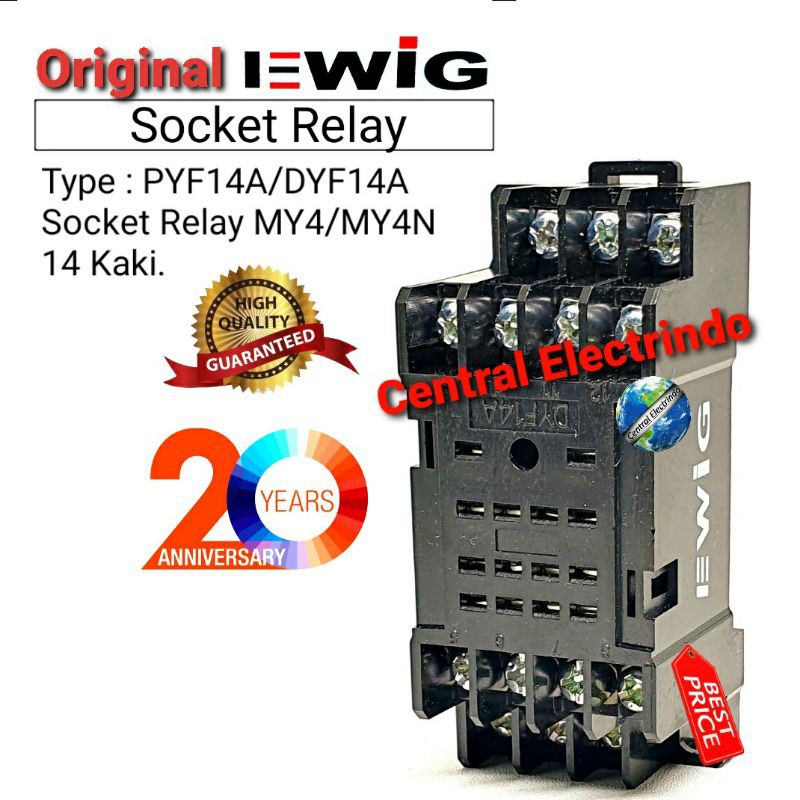 Socket Relay EWIG MY4/MY4N PYF14A 14Pin