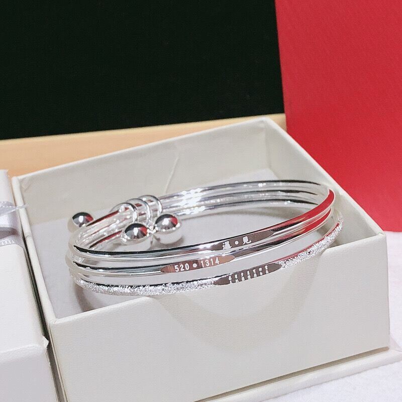 Plated S925 Sterling Silver Bracelet Female Solid Valentine's Day Gift Ornament