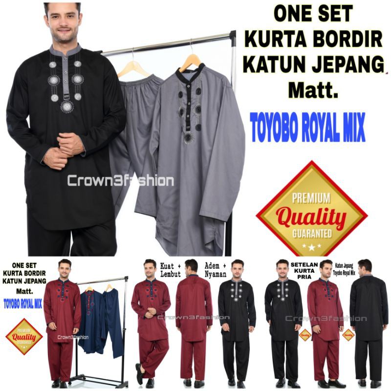 Setelan koko kurta katun jepang bordir berkualitas One Set *COD OK