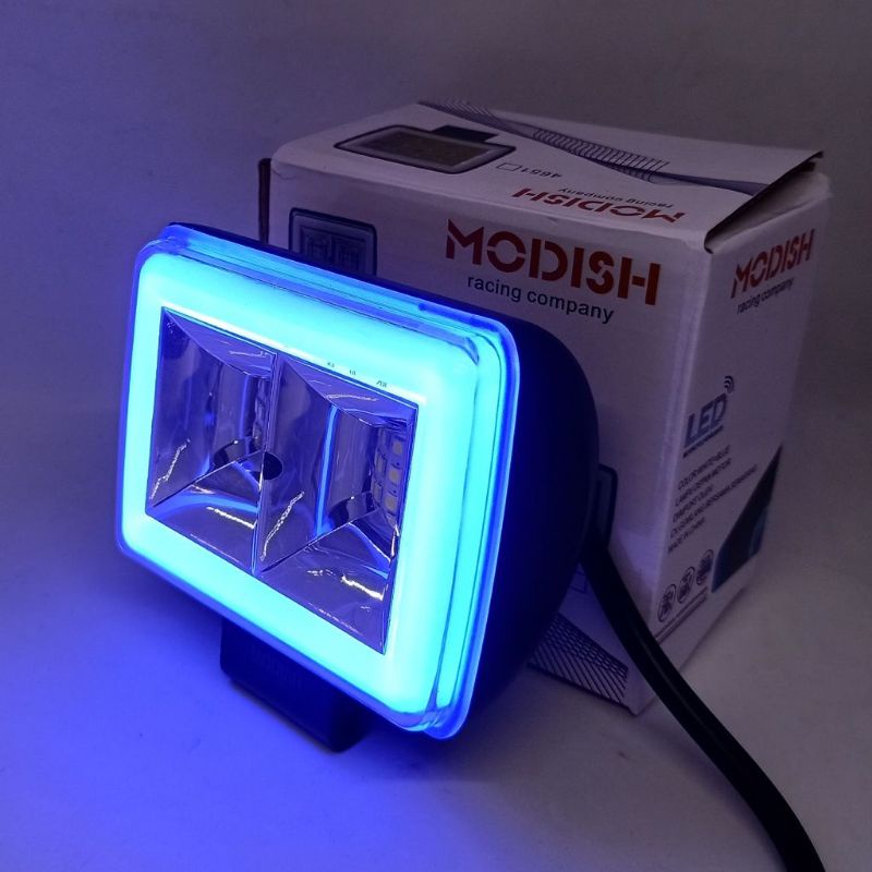 Lampu tembak sorot CWL LED 12 senja engel biru FLASH buat motor/mobil universal