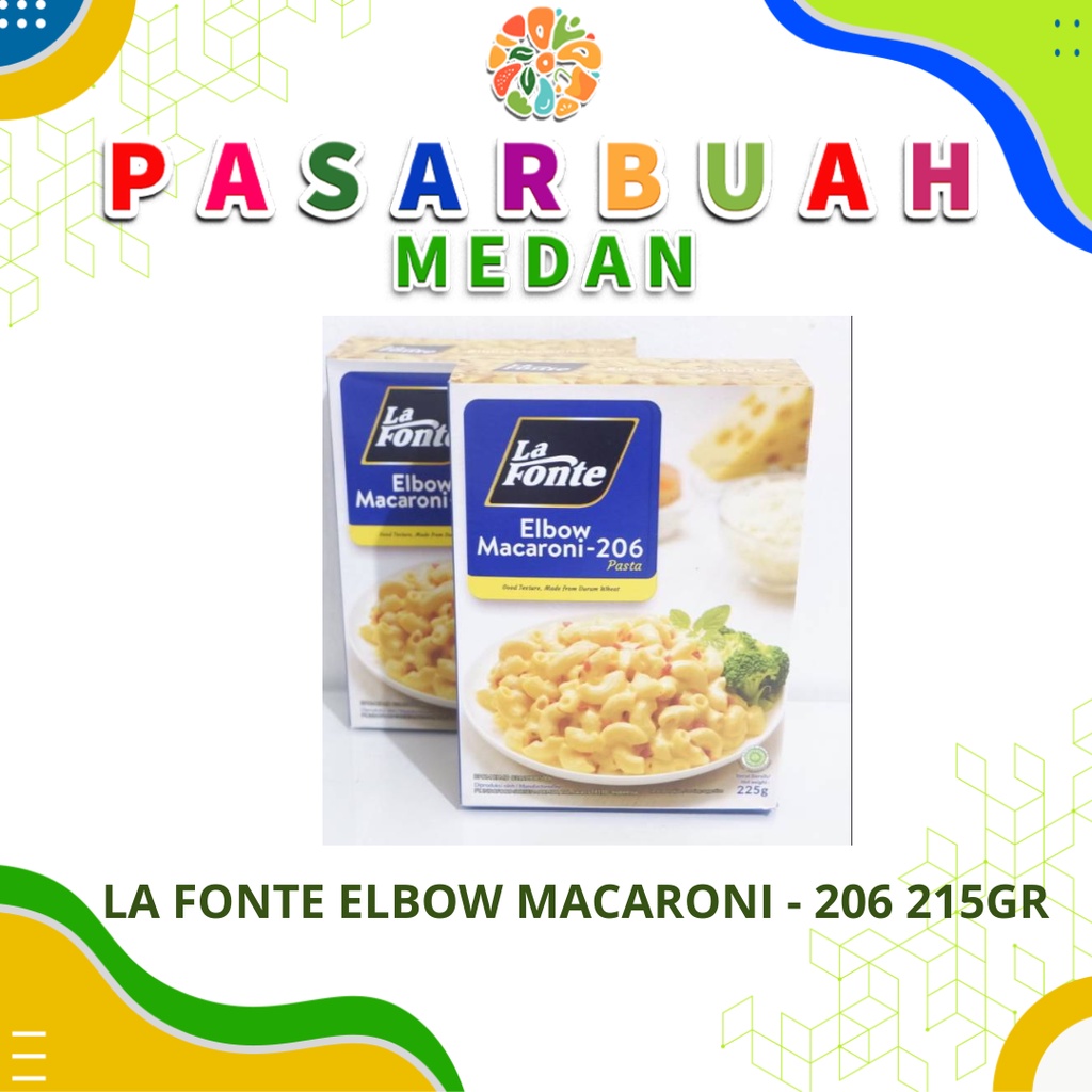 

Distributor La Fonte Elbow Macaroni-206 215 Gram - Pasar Buah Medan