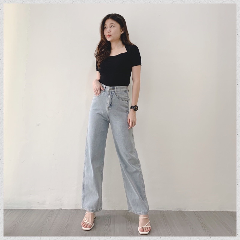 [LUXE.DLABEL]-MORGAN JEANS | Celana Jeans Panjang Wanita Kulot Jeans Wanita Premium Boyfriends