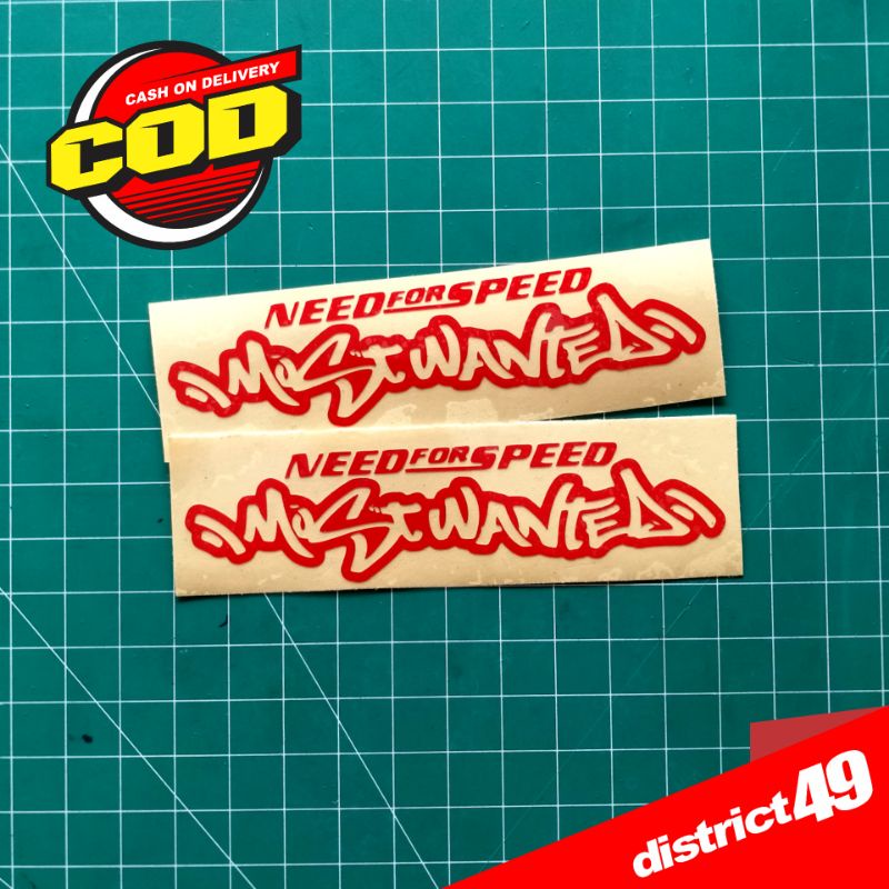 Cutting sticker - Stiker cutting NFS Most Wanted - Stiker Most Wanted - Stiker Motor Mobil dan Helm