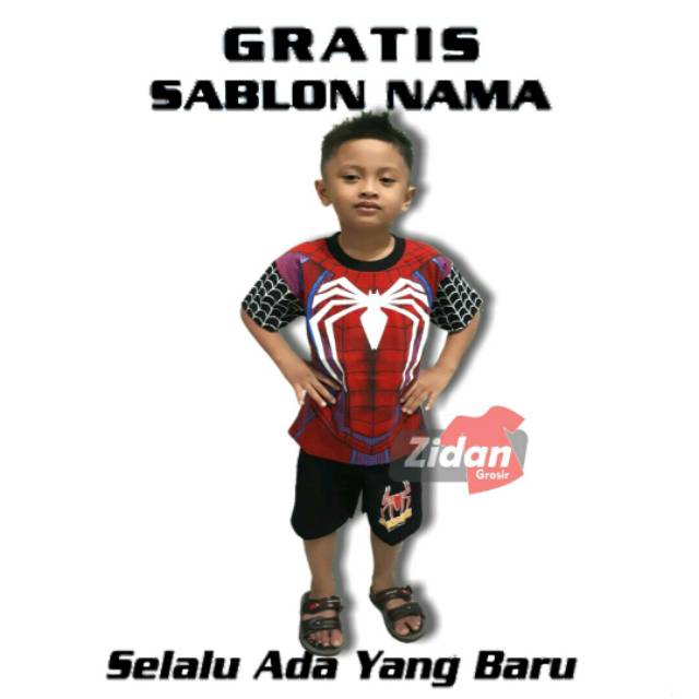  KAOS  SETELAN GAMBAR  SPIDERMAN BAJU KAOS  SETELAN ANAK MOTIF 