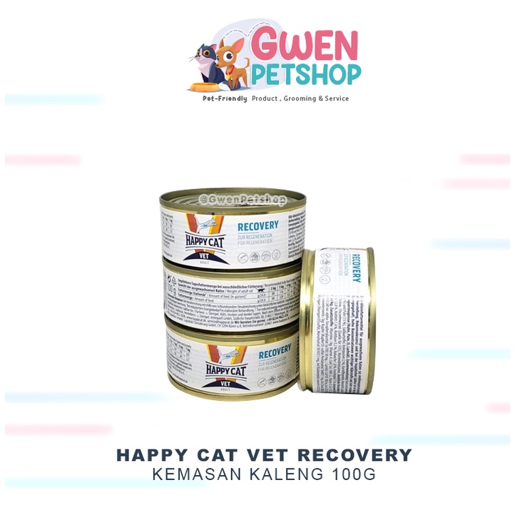 HAPPY CAT VET WET CAN RECOVERY 100GR // Makanan Kucing Kaleng Basah Untuk Pengobatan