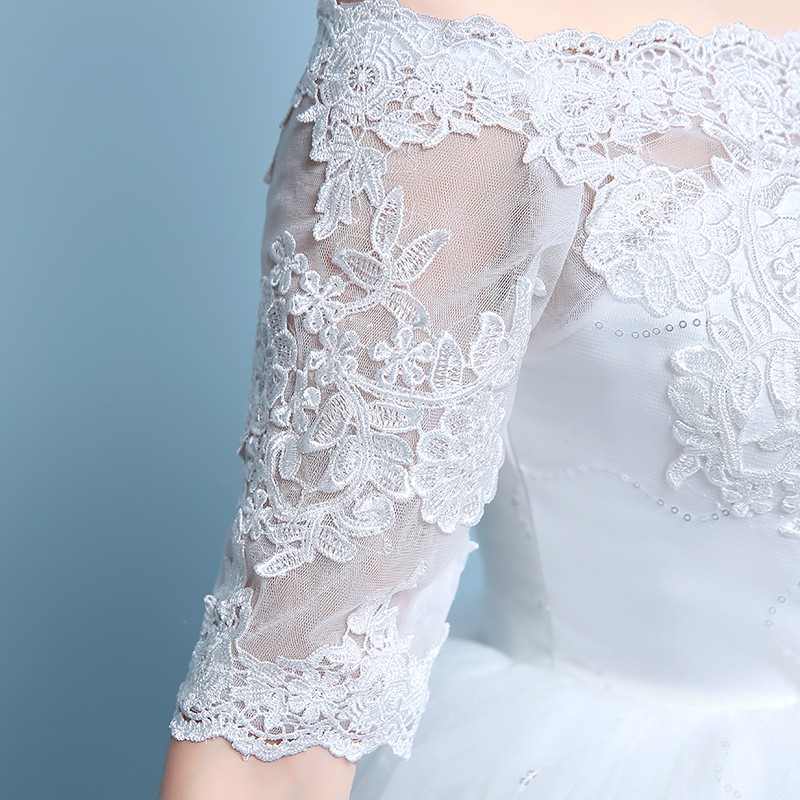 Women Simple White Lace Mermaid Wedding Dress Import Dari China Fishtail Bridal Dress Gaun