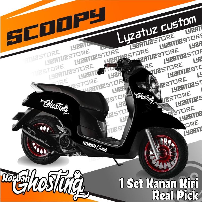 STIKER CUTTING SCOOPY KORBAN GHOSTING TERBARU