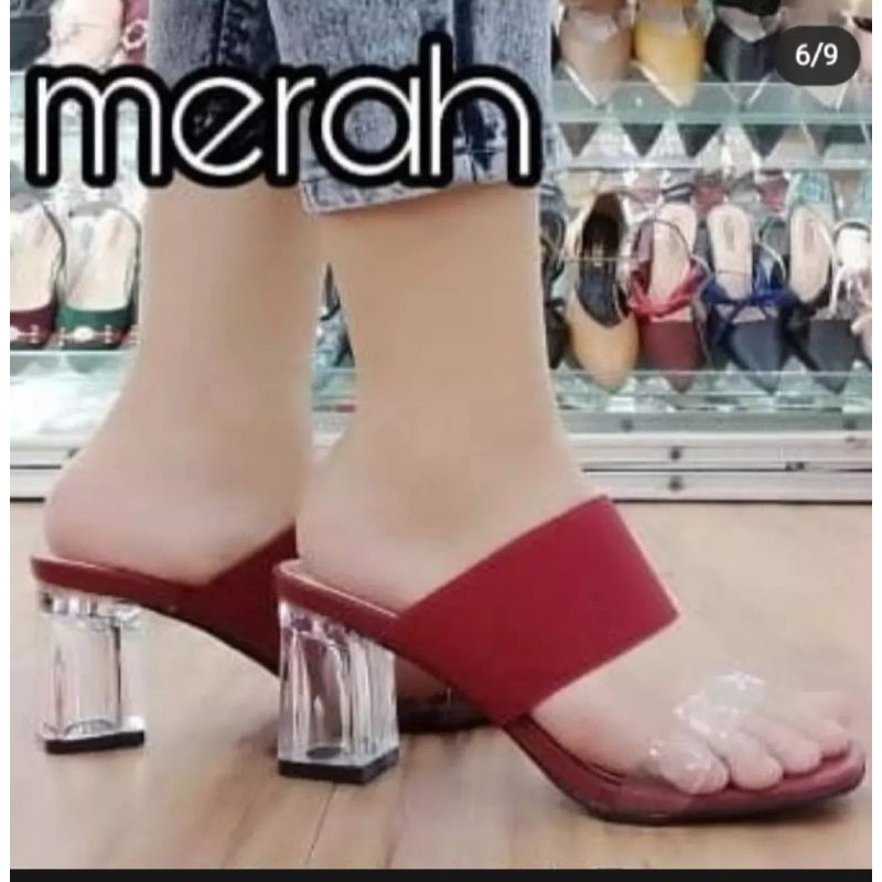 Promo Termurah.8.8.High Heels Hak kaca Karet ZARA Premium 5cm