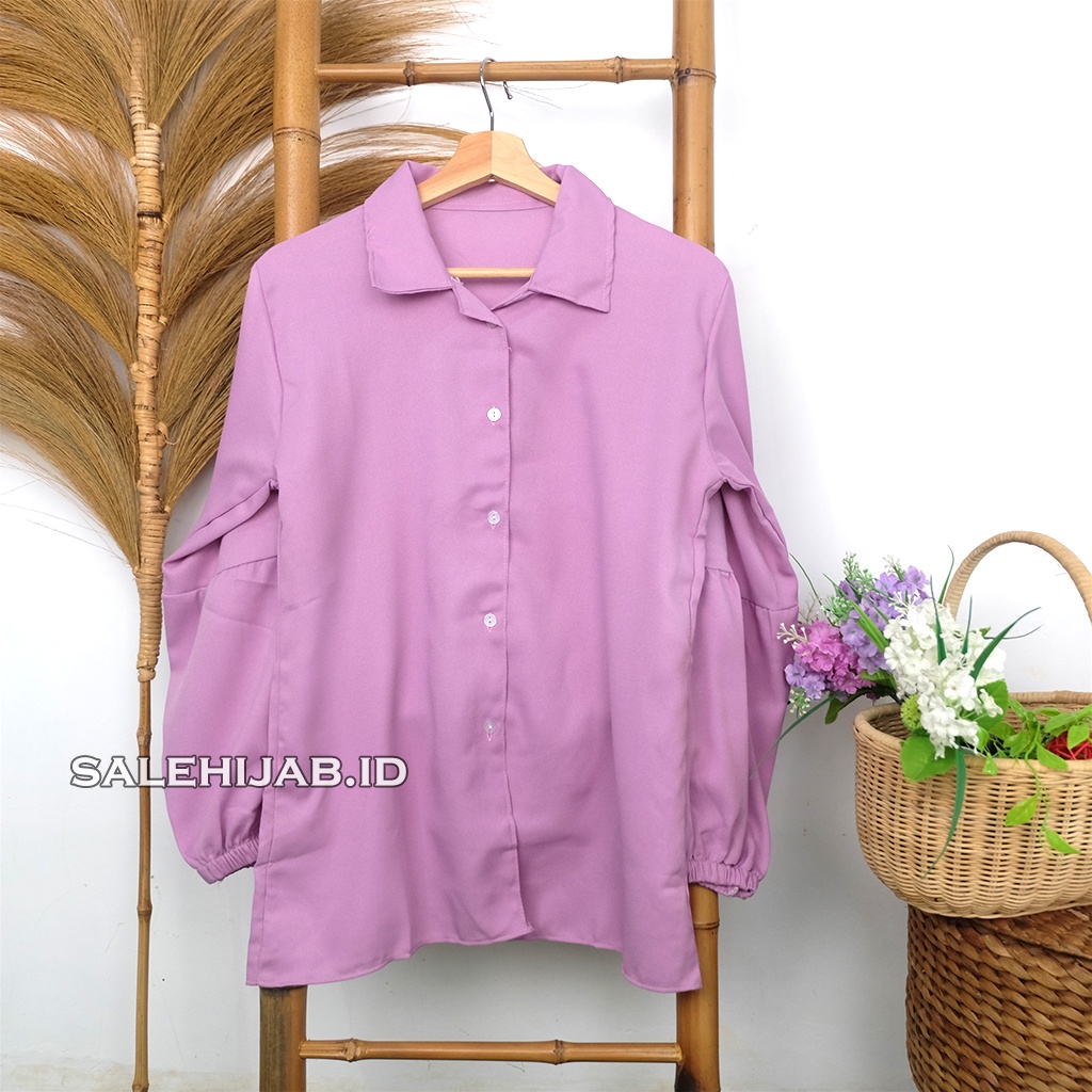 Baleri Blouse Balon / Luci Lucia Blouse Lengan Balon / Atasan Wanita Puffy Blouse Korean Style || BLUS CILA CILLA PUFFY LUNA-CILA LAVENDER