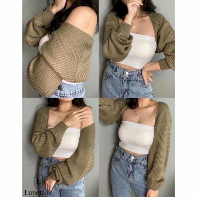 Cardi Liam Balero Rajut Crop Wanita