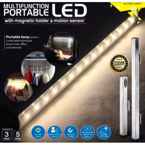 INDORACK LS20 LED STRIP LIGHT WITH MAGNETIC HOLDER AND MOTION SENSOR