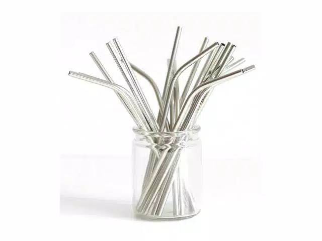 Sedotan Lurus Silver Sedotan Stainless Ramah Lingkungan Straw Metal Sedotan Satuan