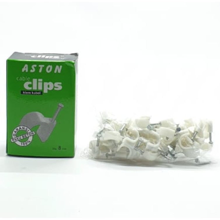 Aston 8mm Klem Kabel Paku Beton Garansi 100% 50 Pcs