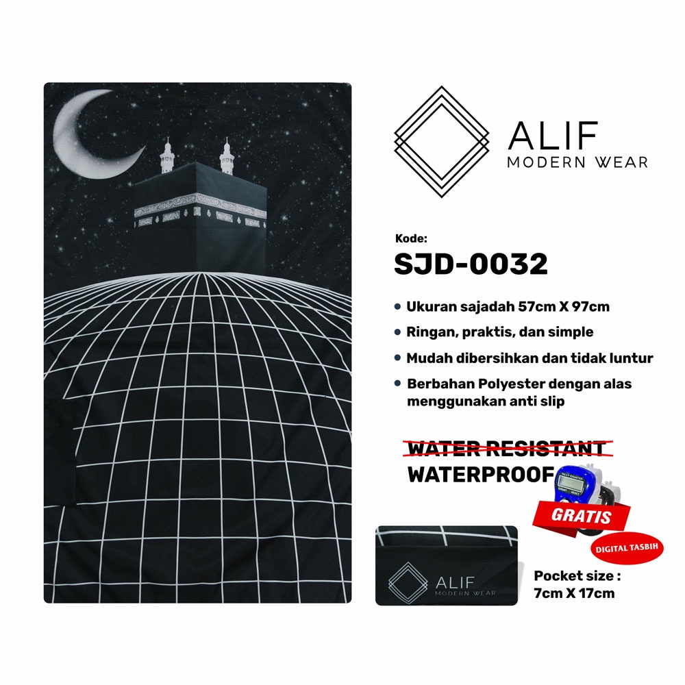 [GRATIS DIGITAL TASBIH] ALIF SAJADAH TRAVEL / SAKU / PORTABLE / WATERPROOF ( ALIF MODERN WEAR SJD-0032 )