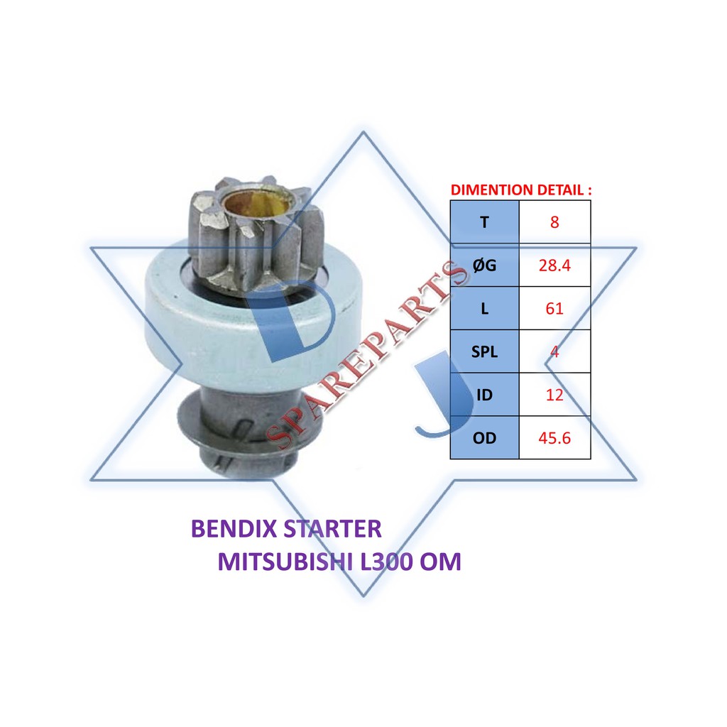 BENDIX STARTER MITSUBISHI L300 OM