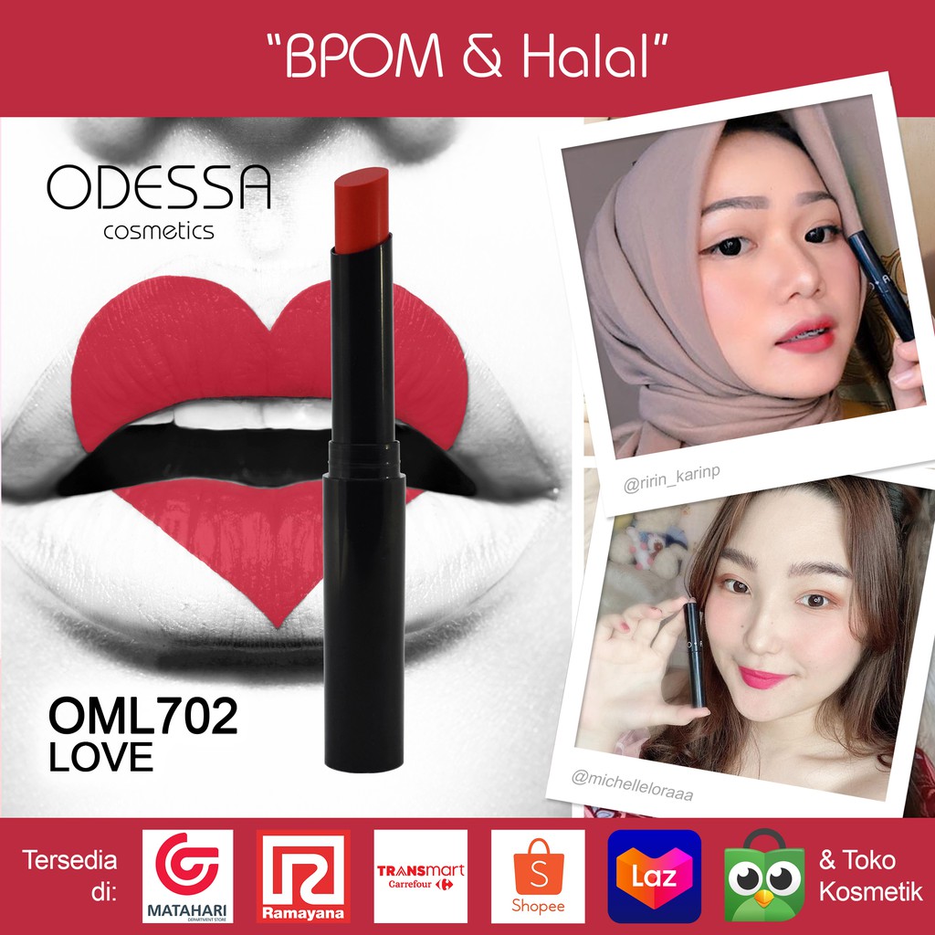 ODESSA Matte Lipstick OML Lip [Pigmented, Matte, Tidak Kering]  ✰ ascocobeauty ✰