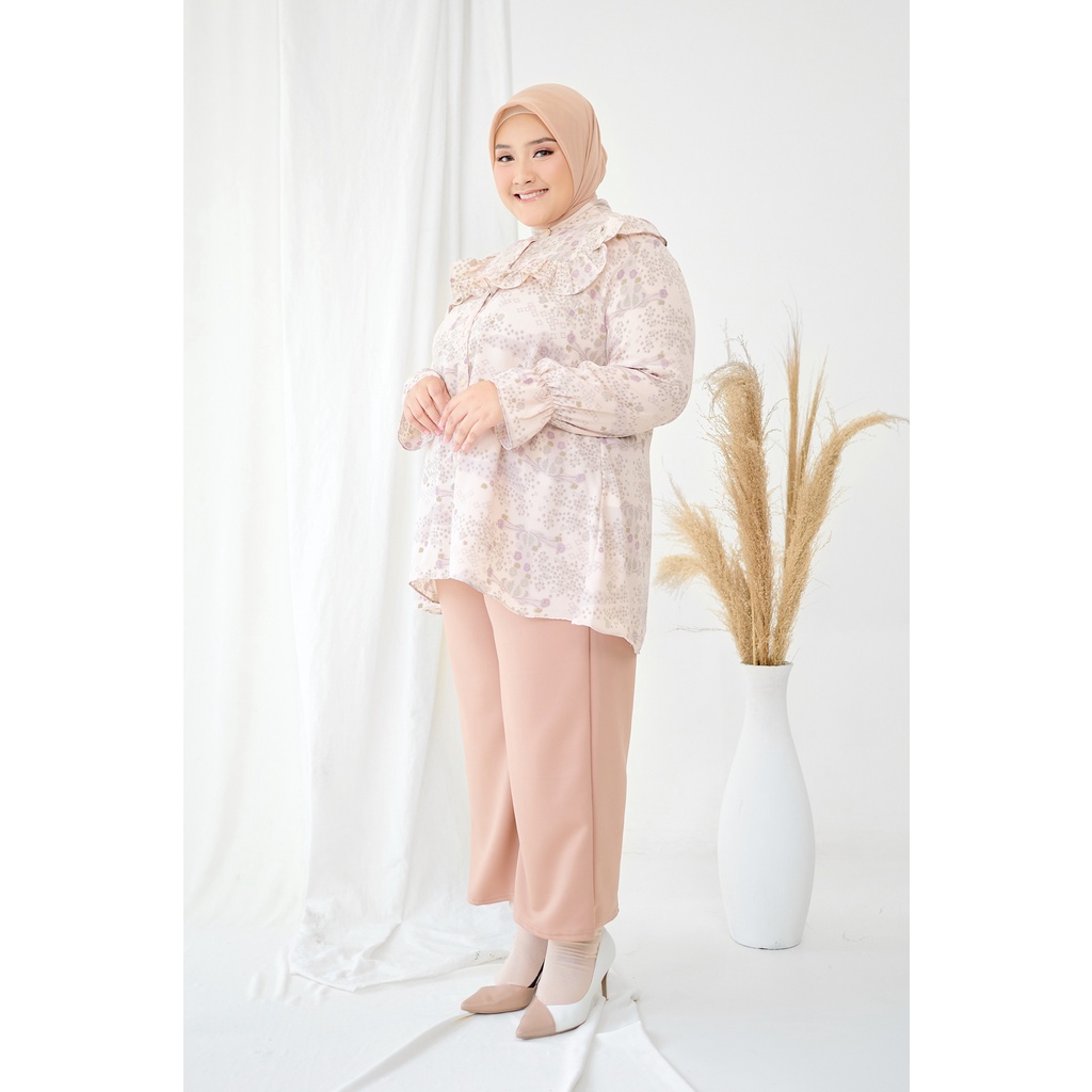 Clearance Sale - ZM Zaskia Mecca - Azura Sepia Blouse - Romansa Khatulistiwa - Edisi Bunga Kadupul