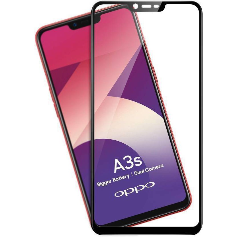 Tempered Glass Oppo A3s F7 Full Cover Full Glue Full Lem 5D/ 5Dimensi Screenguard Antigores Kaca