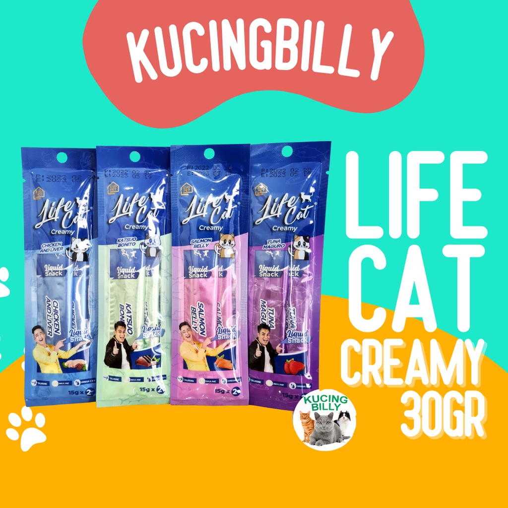 Life creamy 30gr isi 2 snack kucing