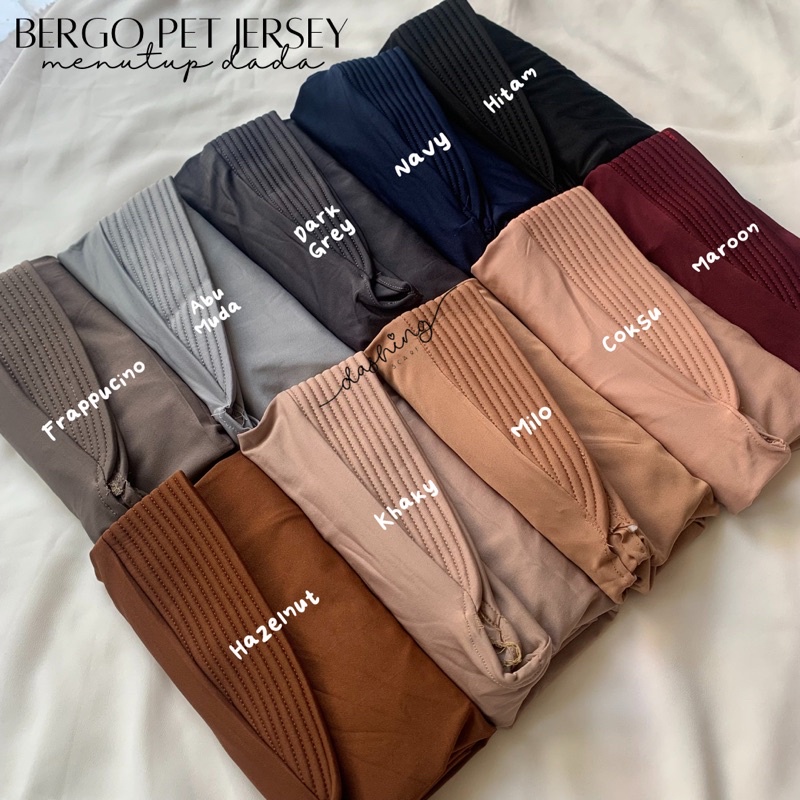 [𝗖𝗟𝗘𝗔𝗥𝗔𝗡𝗖𝗘 𝗦𝗔𝗟𝗘] HIJAB BERGO JERSEY KAOS | BERGO PET JERSEY MENUTUP DADA | BERGO INSTANT UKURAN L