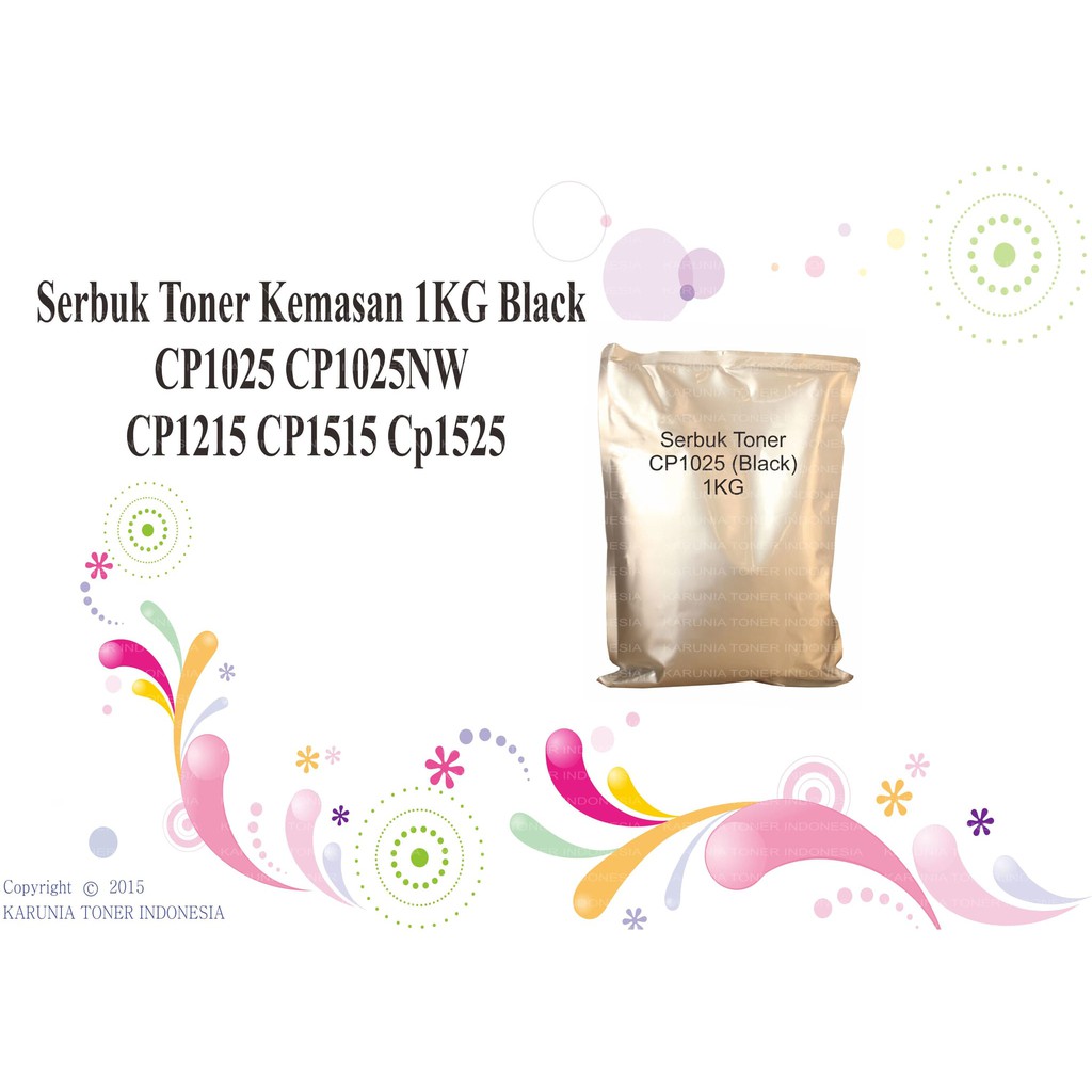 Serbuk Toner Kemasan 1KG Black CP1025 CP1025NW CP1215 CP1515 CP1525