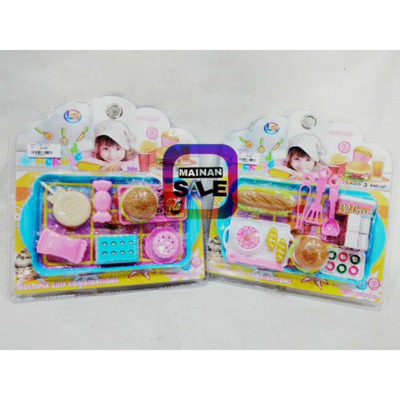 mainan anak fast food/junk food/burger/hotdog