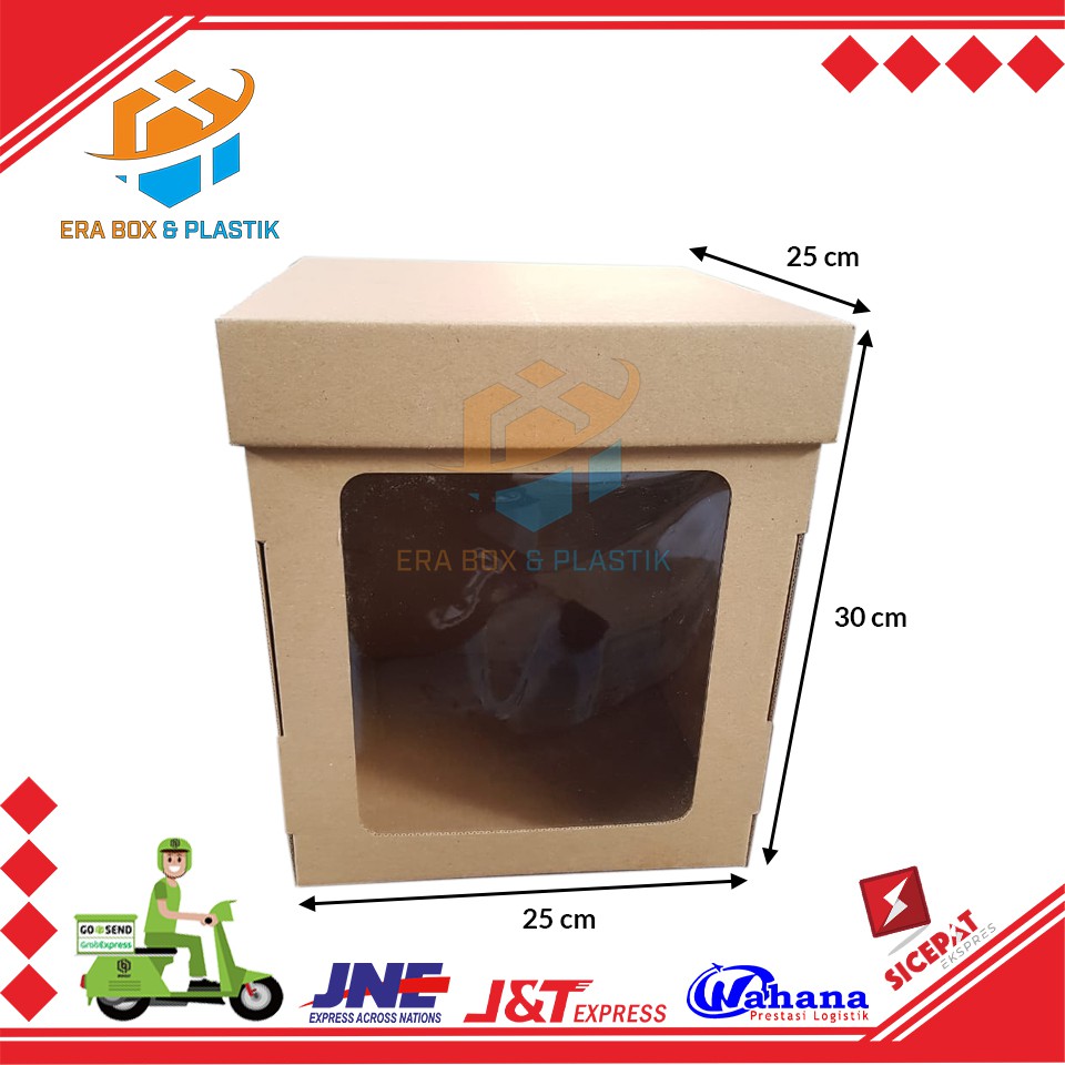 Dus Kue Tinggi 25x25x30 cm | 1 Pack Isi 50 Pcs | Dus Kue Tart | Khusus Kurir Instant
