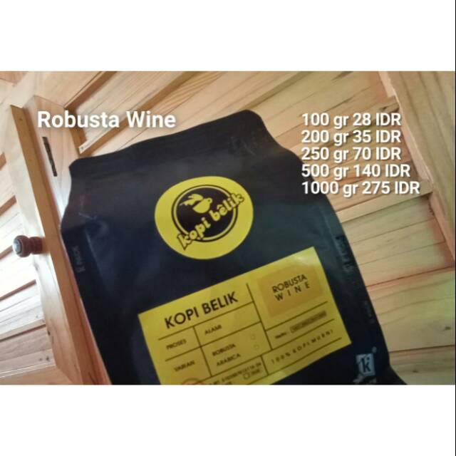 

Kopi belik Robusta Wine 200 gram