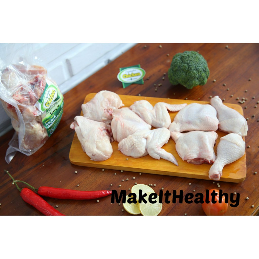 

Ayam Organik Probiotik Berkah Chicken Organic / potong 10 berat 0.9-1 kg