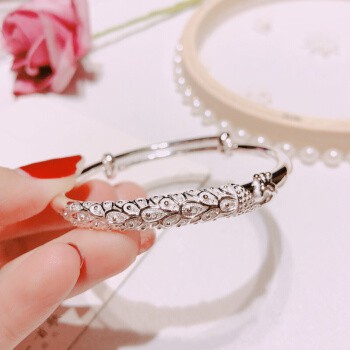 925 perak sterling gelang riak air gelang fashion perhiasan wanitagelang sayap merak perempuan mendorong tarik gelang fashion jewellery/bracelet female peacock wings push pull bracelet fashion jewellery