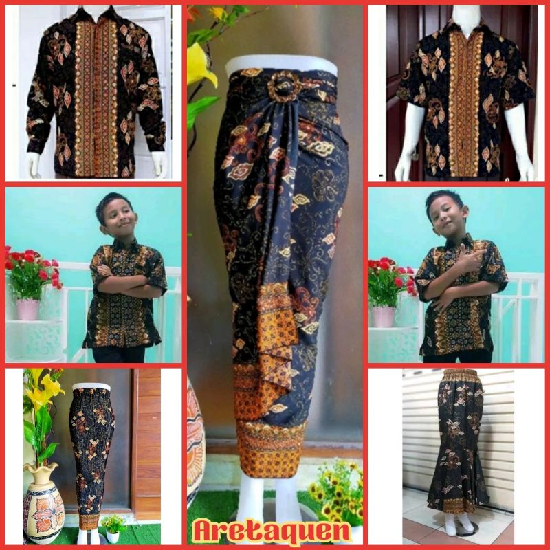 Couple Mega mendung/Couple kondangan kemeja batik rok plisket rok lilit kemeja pria kemeja murah