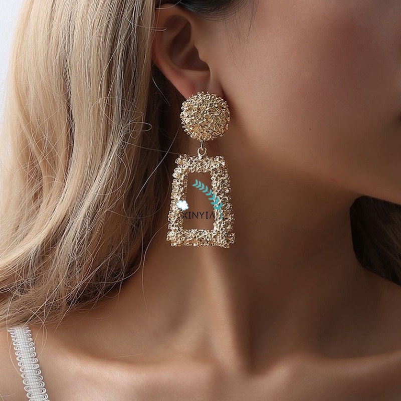 Perhiasan Anting Korea Panjang Trapesium Anting Fashion Untuk Wanita Earrings