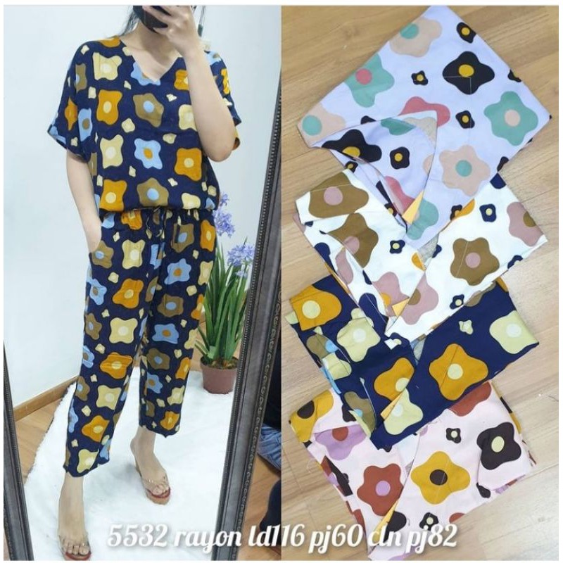 SETELAN WANITA RAYON 5532 MAUREEN SET BAJU TIDUR RUMAH