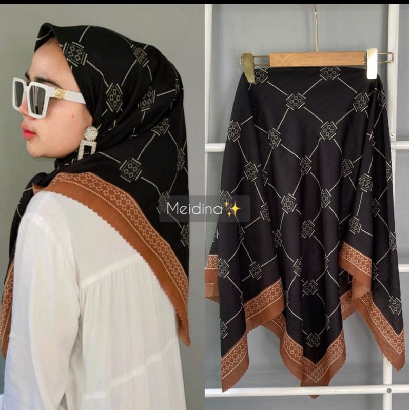 JILBAB SEGI 4 DENAY KW /KERUDUNG DENAY SEGI EMPAT DENAY KW SEGI 4 EMPAT KATUN VOAL MOTIF PREMIUM SEG