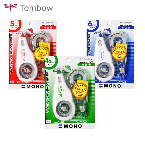 

Tombow Mono Correction Tape + Free Refill (CT-CXCR)