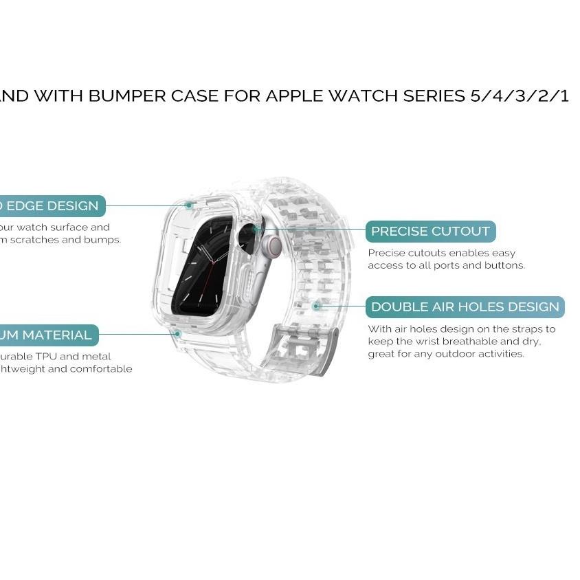 Terbaru!! Strap Apple Watch iWatch Clear Bening Transparan 6 5 4 44 42 40 38 IWO HW12 HW16 T500 W26 