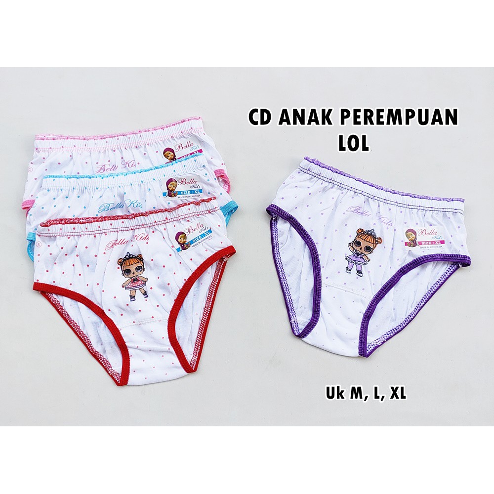 Celana Dalam Polos Anak Perempuan / Cewek (Uk S M L)