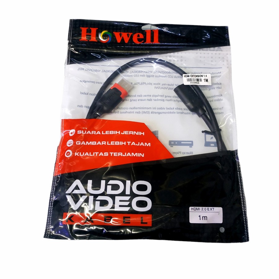 Howell Kabel HDMI Male to Female Versi 1.4 PVC 1M