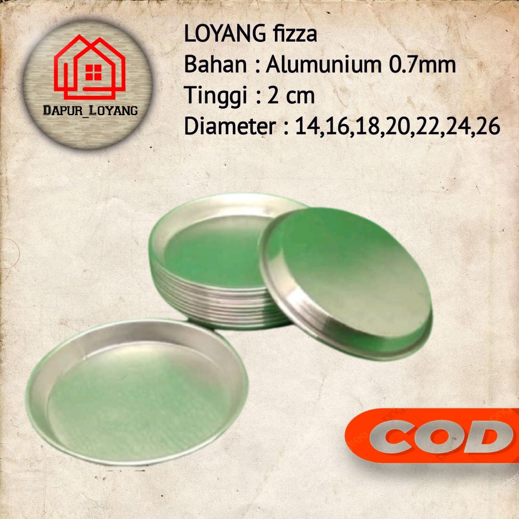 Loyang Pizza | Bahan Aluminium - Ukuran 8/10/12/14/16/18/20/22/24/26cm