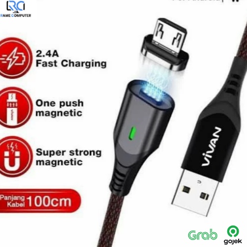 VIVAN MGM100 2.4A Super Strong Magnetic Quick Charge Micro Data Cable