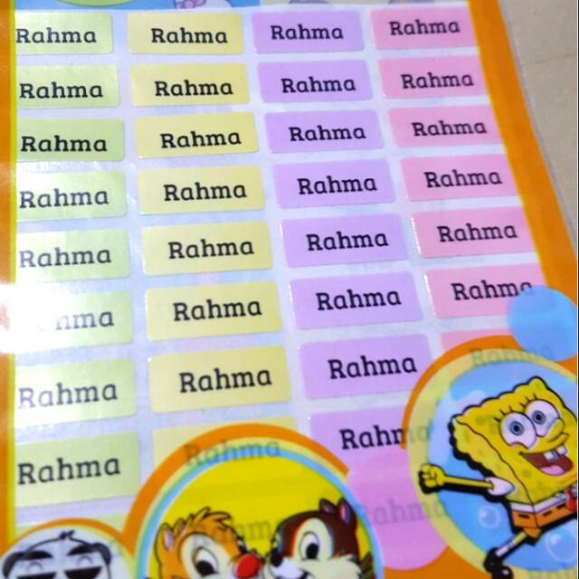 

Label nama anti air stiker waterproof Polos Color 2