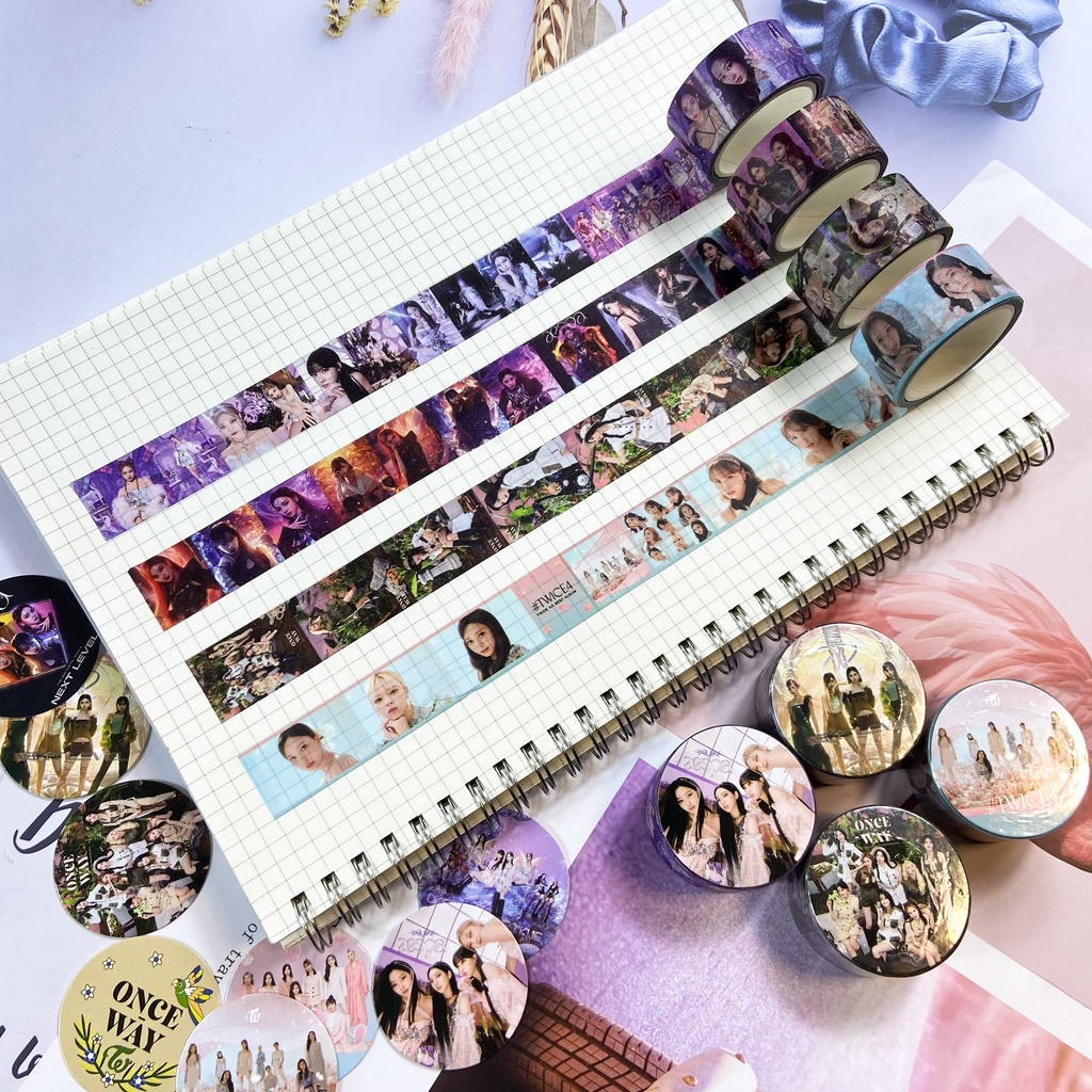 Stiker Washi Tape Motif Kpop Aespa Twice Formula of Love Untuk Dekorasi Album DIY