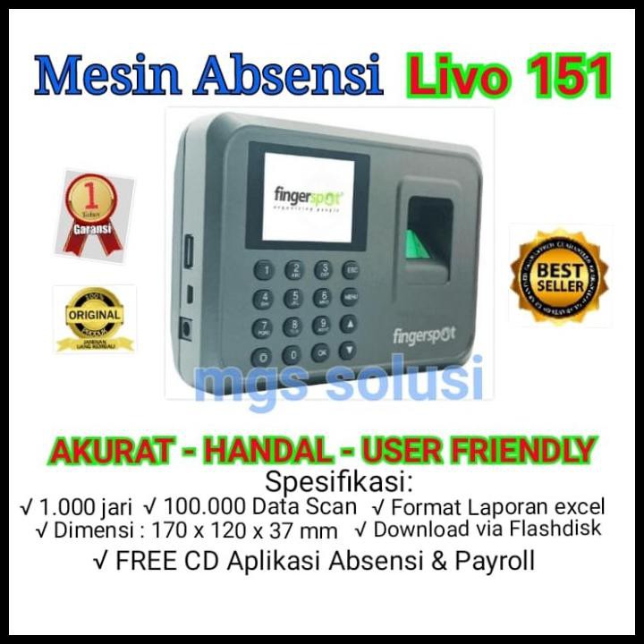 MESIN ABSENSI / FINGER PRINT FINGERSPOT LIVO 151 GREY