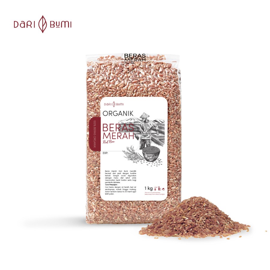 Beras Organik Merah Pandan Wangi C4 1 kg Dari Bumi | Nasi Pulen Vacuum Premium Healthy Food