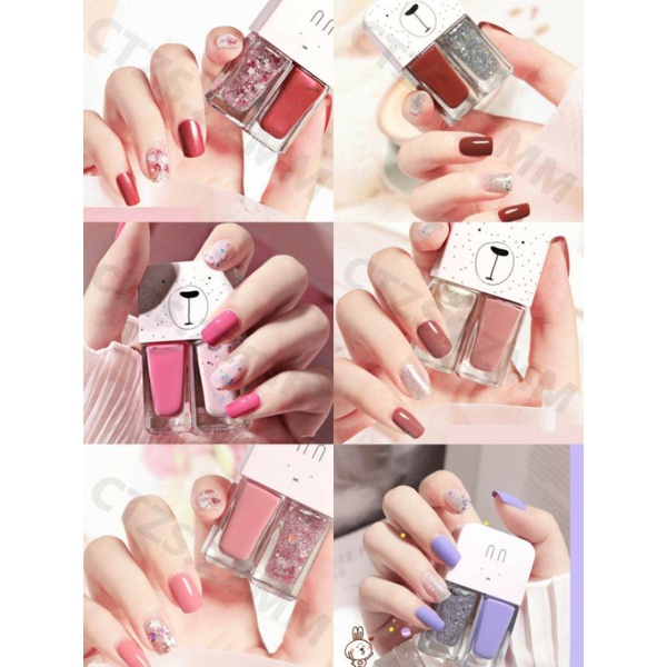 Kutek 2 in 1 Aesthetic Korean Nail Polish Nail Art