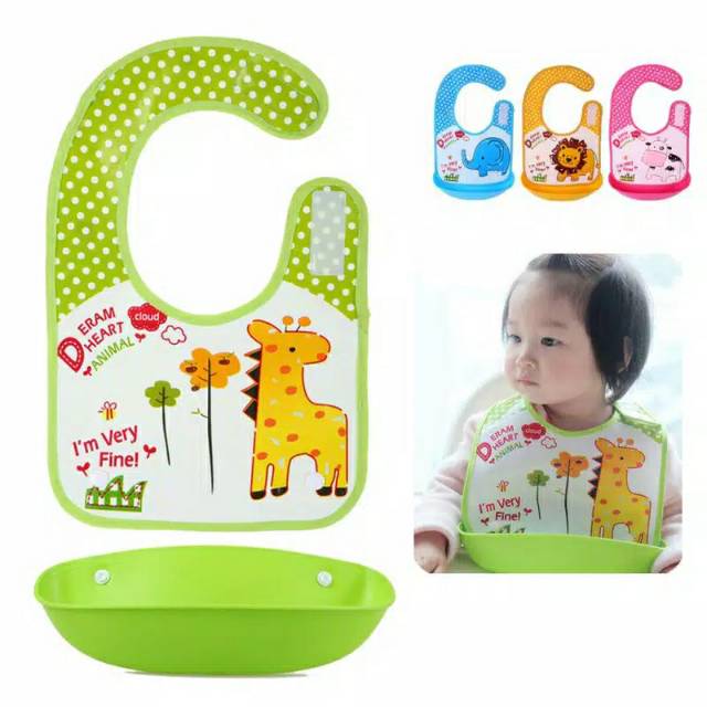 LZ.F5 Celemek mangkok bayi. Bib Slabber makan bayi anti air