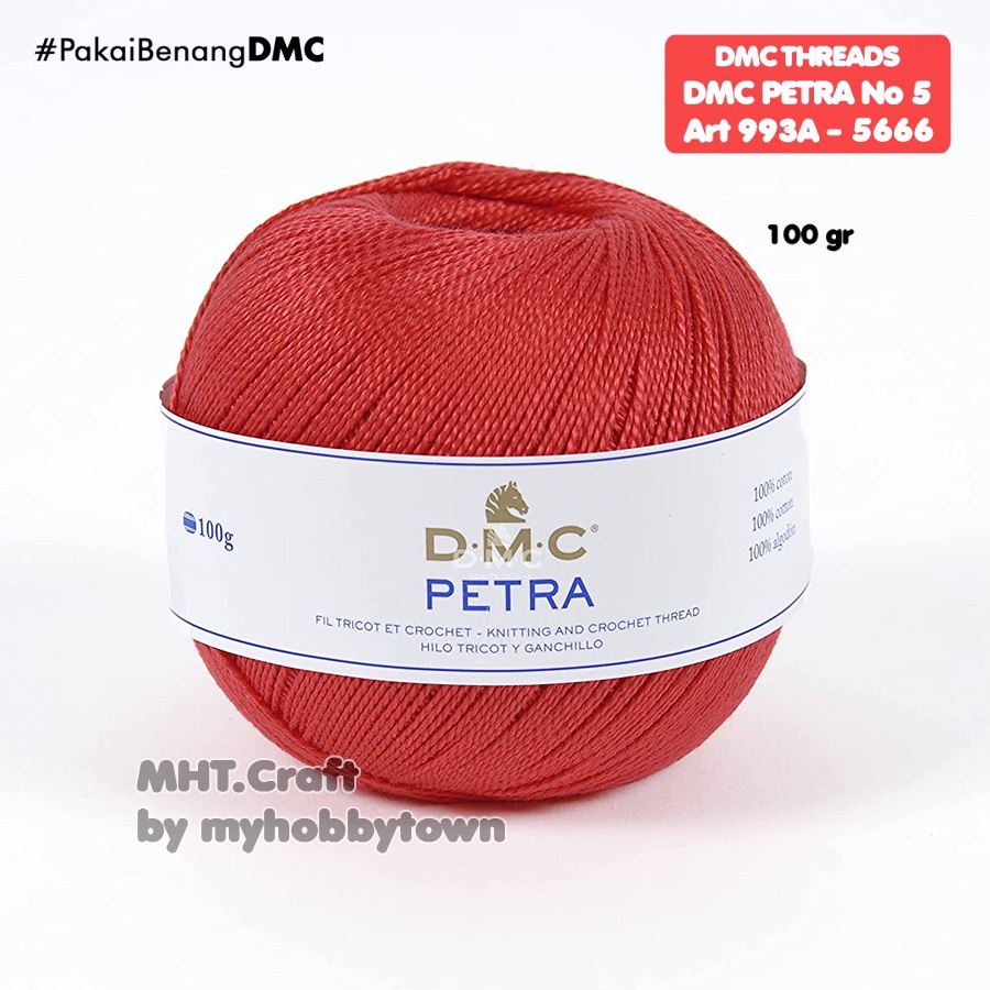 Benang Crochet DMC Petra 100 Gram - 5666 - Bright Red Merah