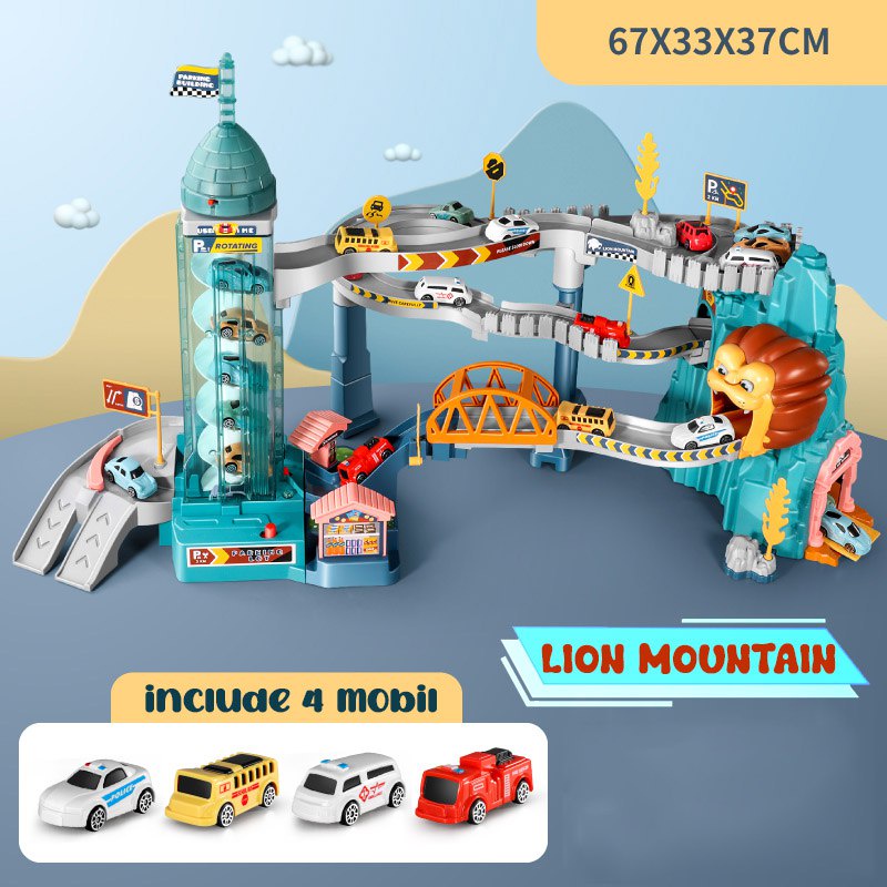 Lion Mountain Adventure pasangan Dino Rail track set