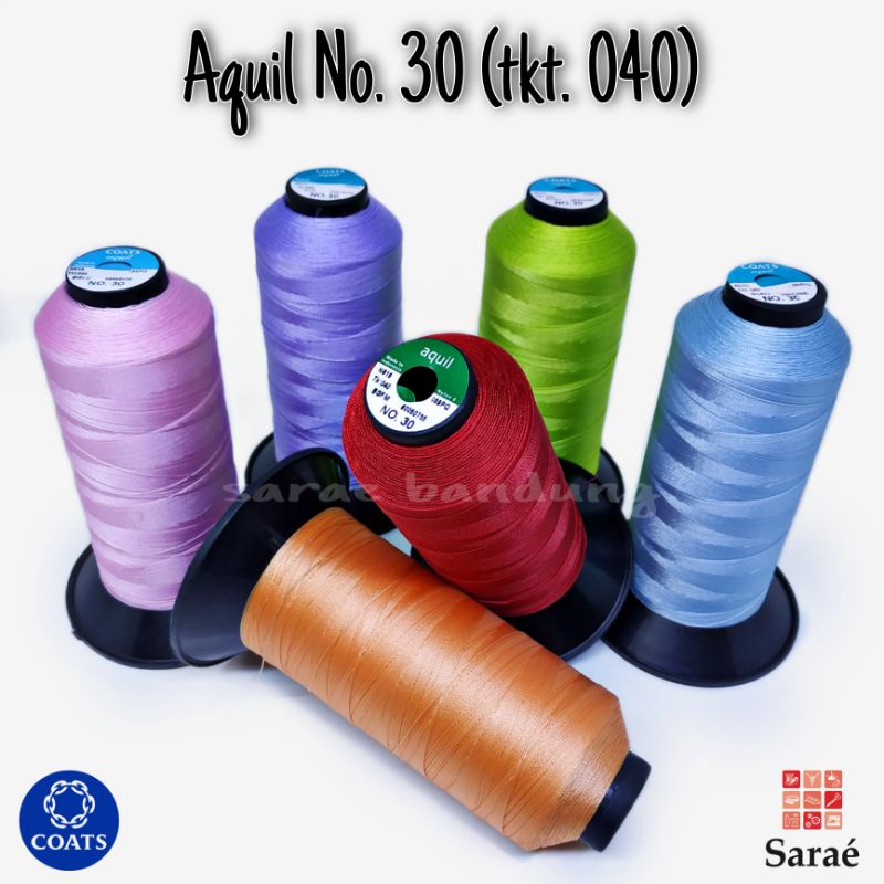 Coats Aquil No 30 - Tkt 040/Benang Nylon/Benang Jahit Kulit Atau Kanvas (ECERAN/1CONES/1PCS)