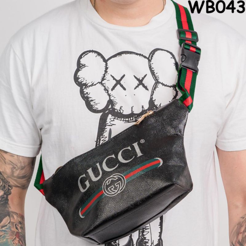 TAS SELEMPANG WAISTBAG IMPORT GUCCI KULIT
